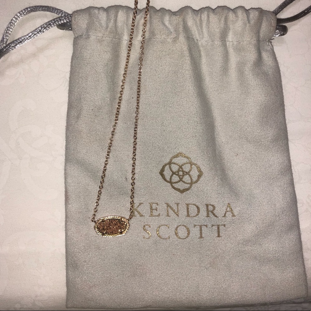 KENDRA SCOTT rose gold elisa drusy necklace